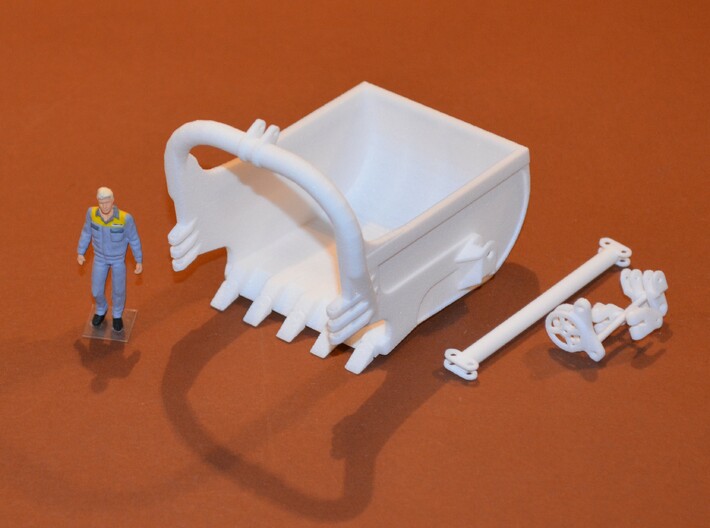 dragline bucket 10cuyd, with holes - scale 1/50 3d printed 