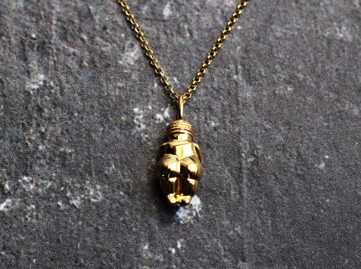 Venus of Willendorf Pendant - Archaeology Jewelry 3d printed Venus von Willendorf Pendant in 14K gold plated brass