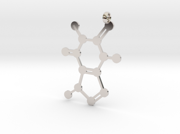 Caffeine molecule charm 3d printed