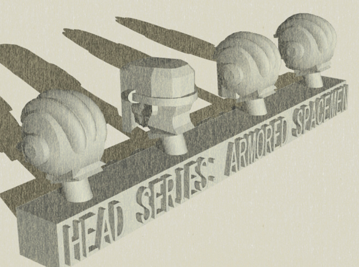 Head Series: Armored Spacemen 3d printed 