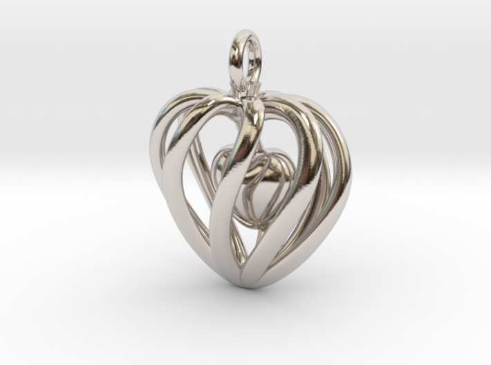 Heart Cage Pendant - Small, No Arrow 3d printed