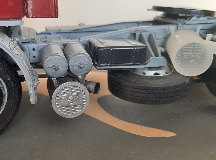 MAN F90 exhaust for the italeri 1:25  truck kit 3d printed 