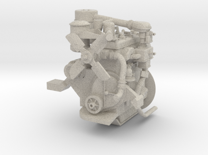 1:6 Continental Bantam Engine for 1:6 Jeep 3d printed