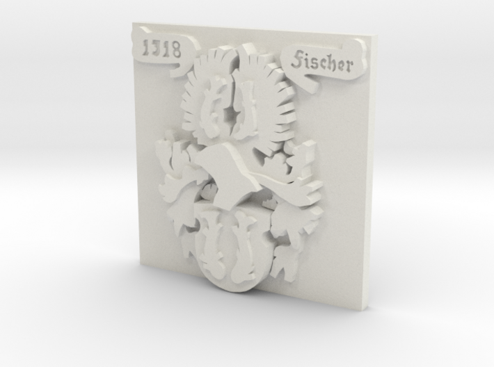 Fischer Family Crest - One Inch Square 3d printed