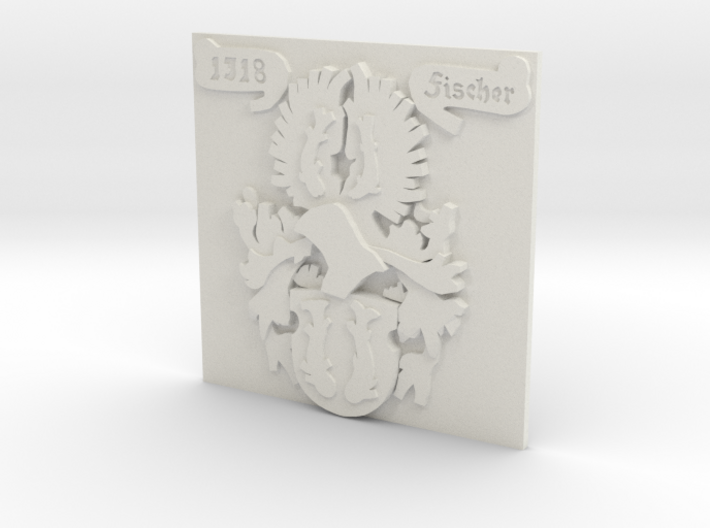 Fischer Family Crest - Two Inch Square 3d printed