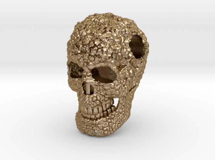 &quot;Immortal Skull&quot; Gold Steel with 573 code 3d printed