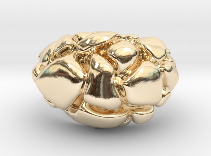 Man's &quot;FUTURE Ring&quot; 14k yellow gold with 573 code 3d printed