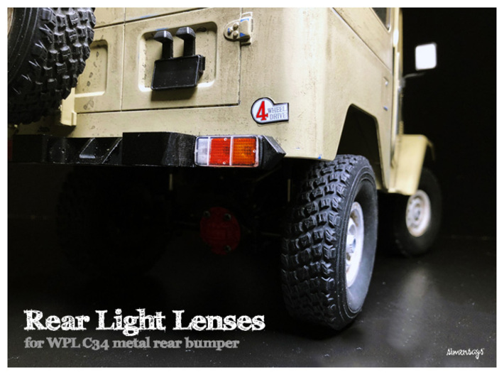 Rear Light Lenses for metal bumper 3d printed Lenses after paint