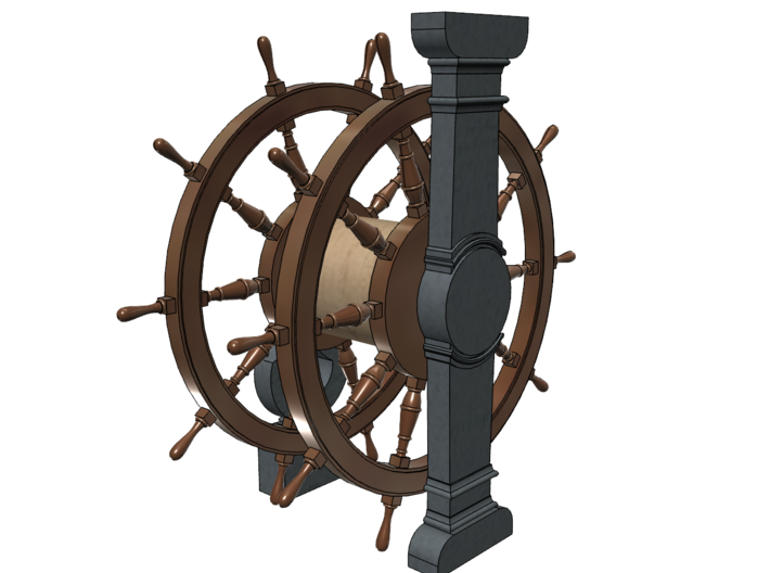 1/84 Ship's Wheel (Helm) for Ships-of-the-Line 3d printed Painting suggestion.
