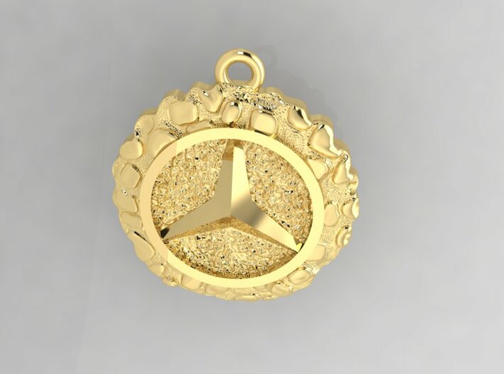 Mercedes Pendant. Write your own words on back. 3d printed 