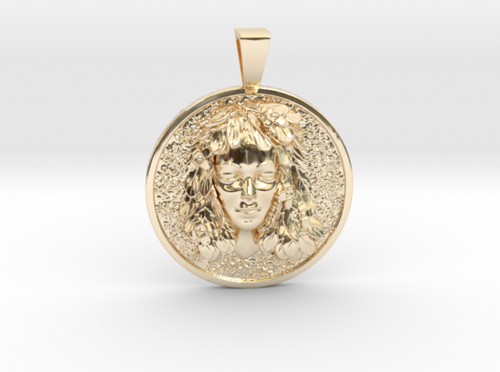 Spring Lady Coin Pendant 3d printed