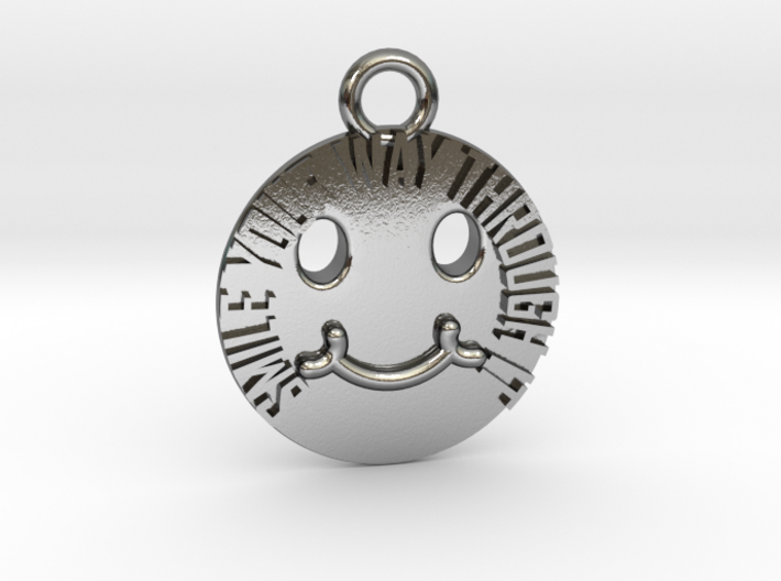 Smile Your Way Through It Circle Charm 3d printed