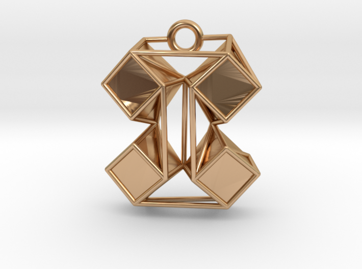 Origami-inspired pendant - "extruded boxes" 3d printed 
