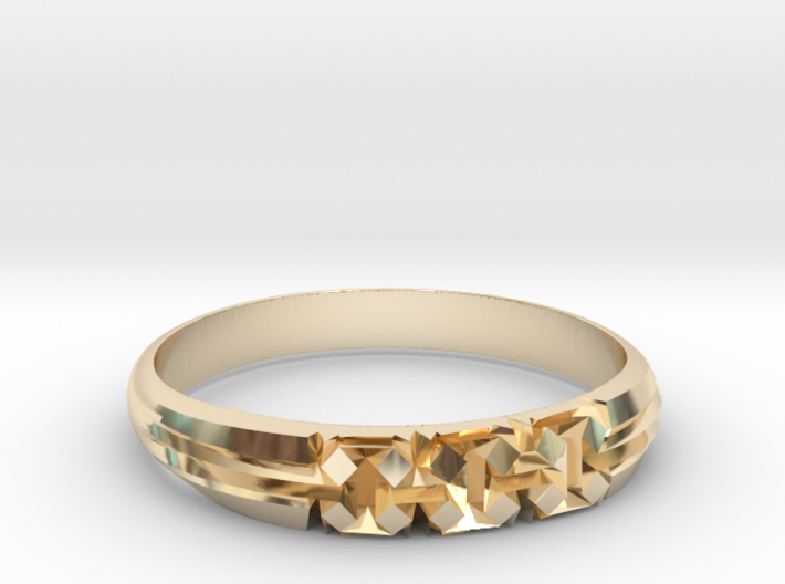 Origami-inspired ring - &quot;extruded boxes&quot; 3d printed