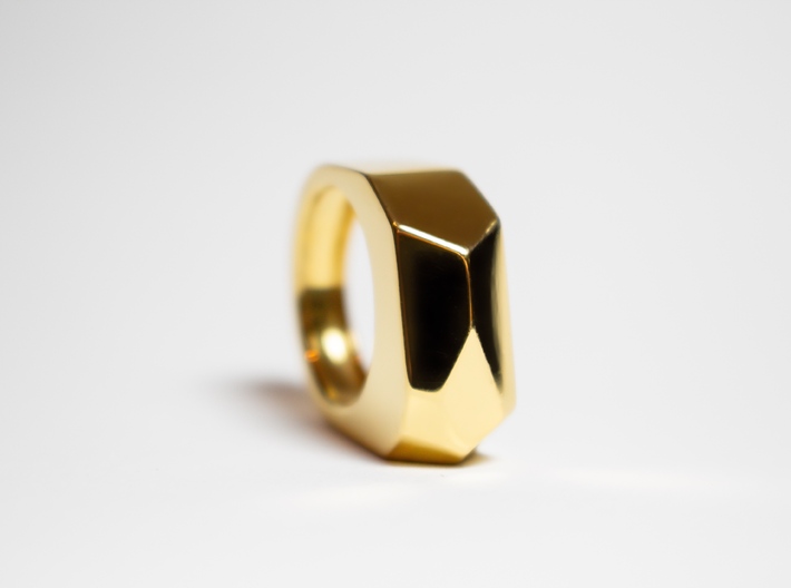 Gold Ring: 14k gold – statement, abstract 3d printed 