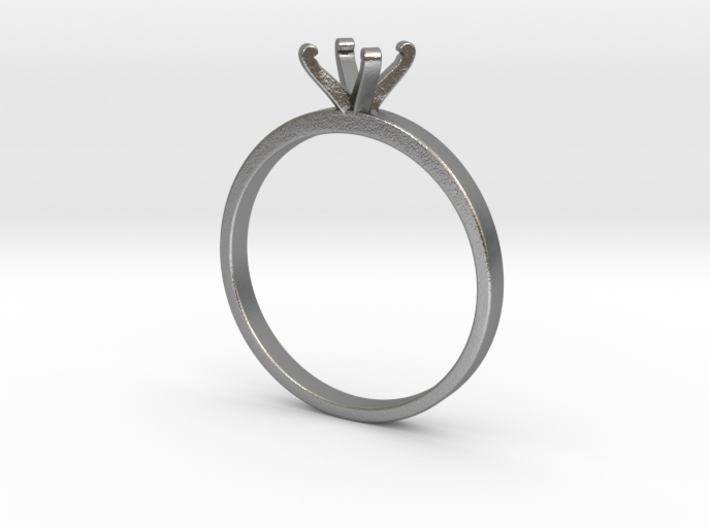 Plain Size 8 Ring - 6mm Gem - 4 prong v3 3d printed