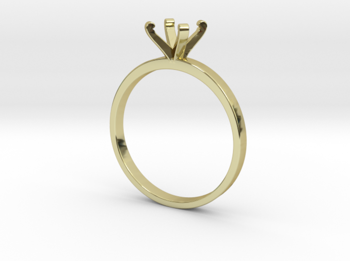 Plain Size 6 Ring - 6mm Gem - 4 prong v3 3d printed