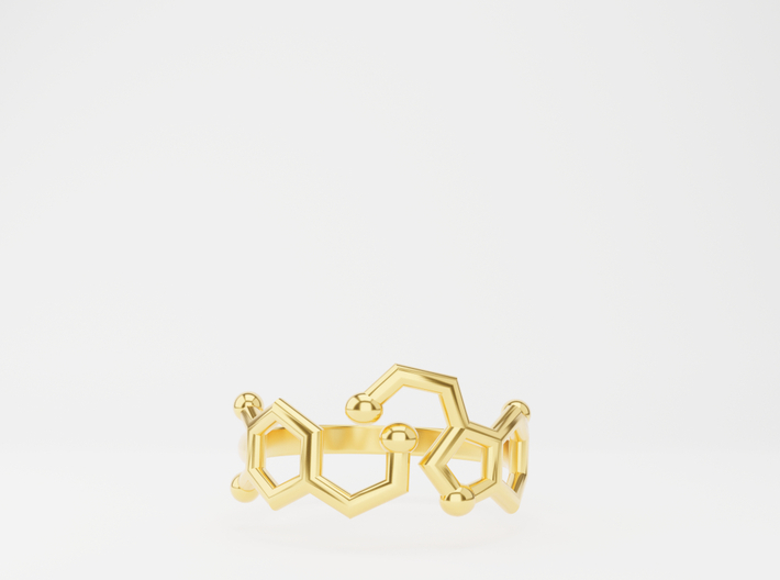 Dopamine + Serotonin Molecule Ring 3d printed Serotonin + dopamine molecule ring 