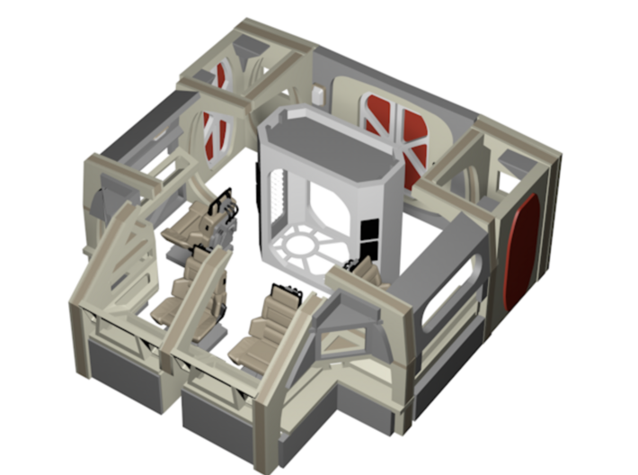 1/72 DS9 Runabout Cockpit Interior 3d printed Seats and Transporter sold seperatly.