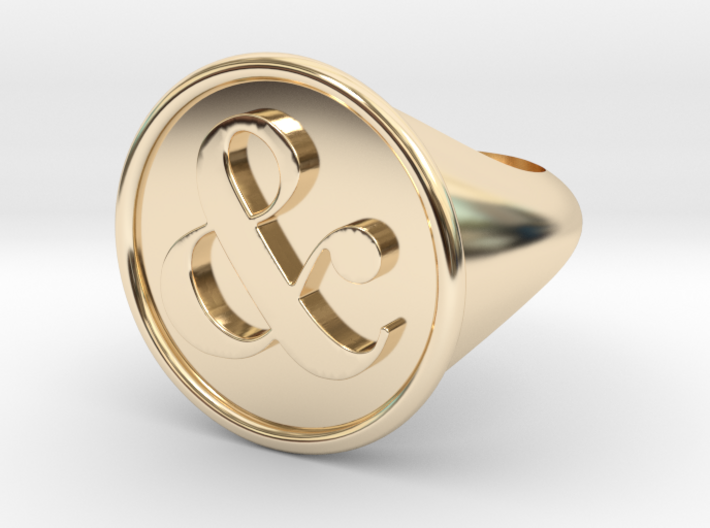 &amp; Signet Ring - Size 6 3d printed