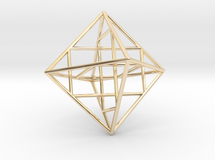 Octahedron with three Golden Rectangles 3d printed