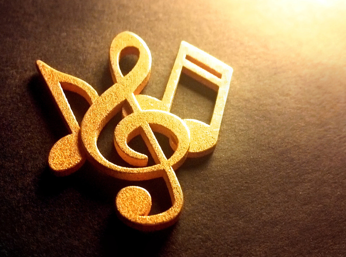 Music Necklace 3d printed Music Note Charm