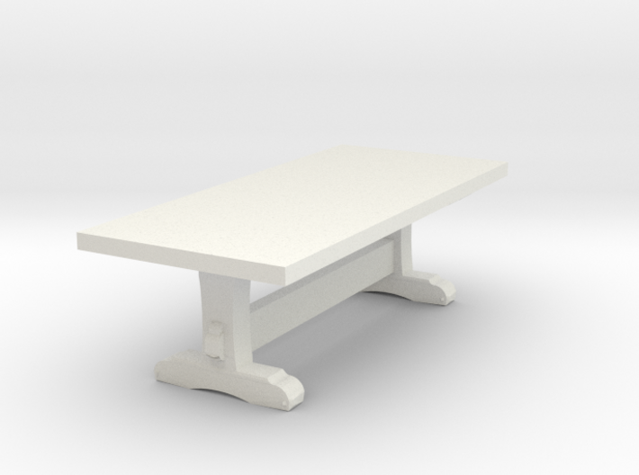 Miniature 1:48 Long Rustic Table 3d printed