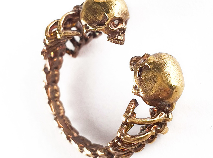 Lovers of Valadro adjustable Skull Ring  3d printed 