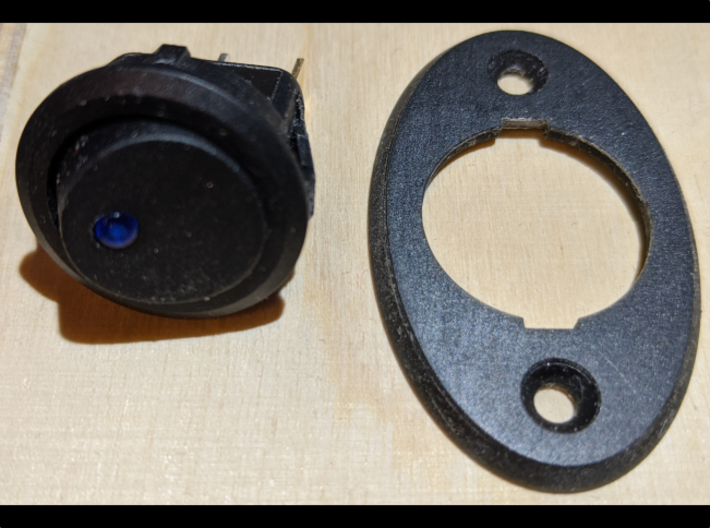 3/4 inch (19mm) Round Switch Horizontal Plate 3d printed 