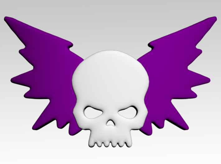 Skull &amp; Electric Wings Shoulder Icons x50 3d printed Product is sold unpainted.