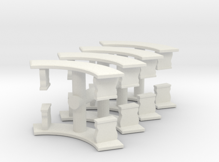 Curved Garden Bench (x8) 1/64 3d printed