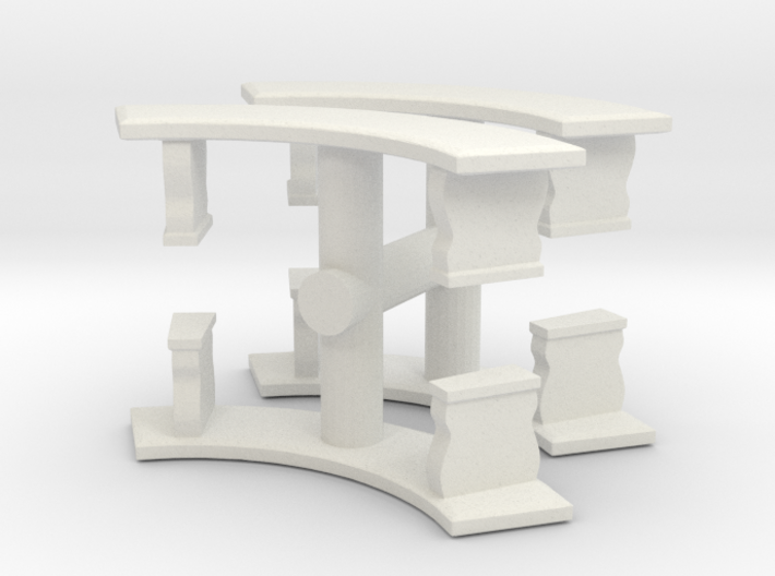 Curved Garden Bench (x4) 1/48 3d printed