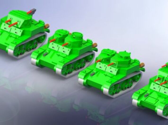 M1 &amp; M2 Combat Cars / Light Tank 1/285 6mm 3d printed Add a caption...