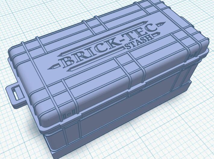 Building Brick Nuclear Fallout Stash Box 3d printed Lid on box