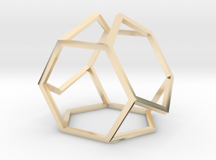 HexDex Desk Toy 1.5&quot; 3d printed 14k gold plated brass