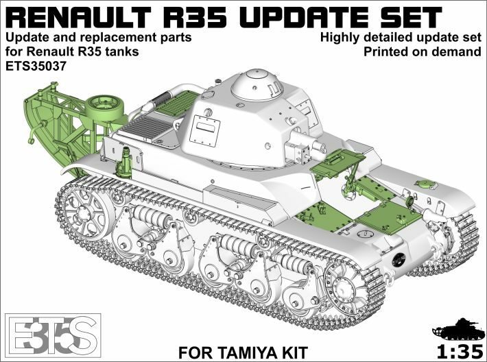ETS35037 - Renault R35 updates 3d printed Boxart - Green parts included in set