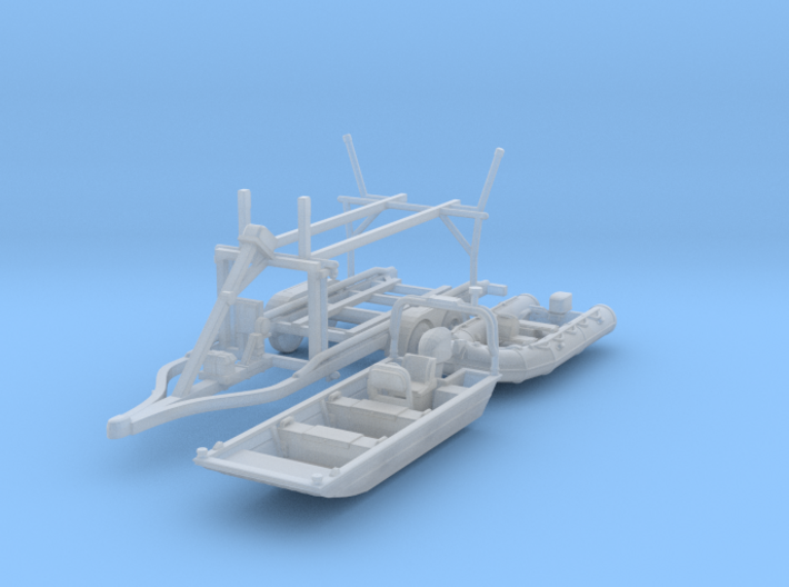 Boat Trailer with Zodiac and Flat bottom boat Ver1 (LKLJVAZ2M) by pinelas