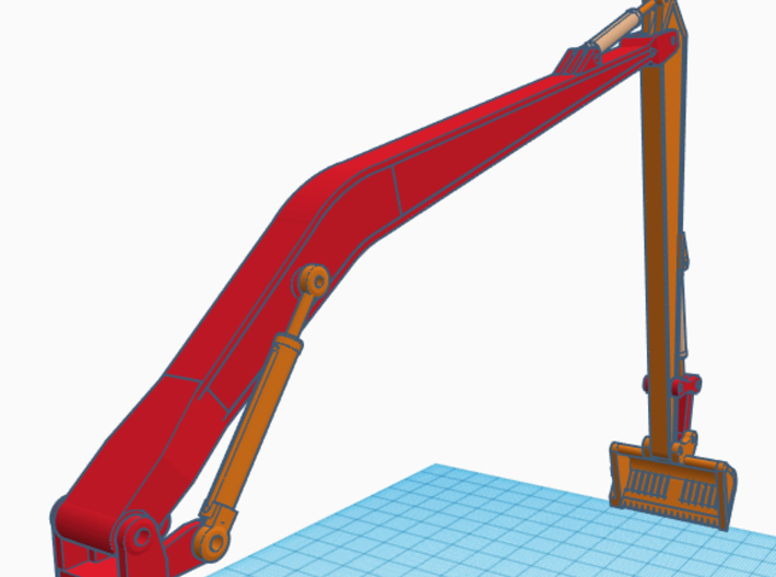 1/64th Long boom and stick for Excavator 3d printed 