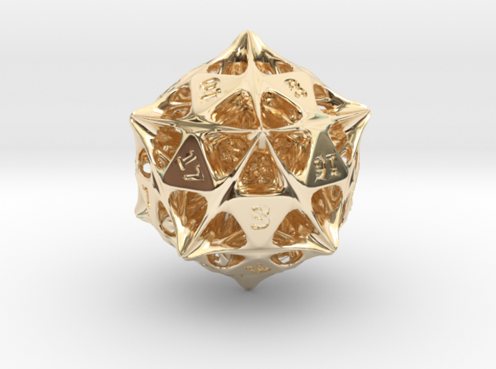 Alien Artefact D20 (Engraved Numbers) 3d printed