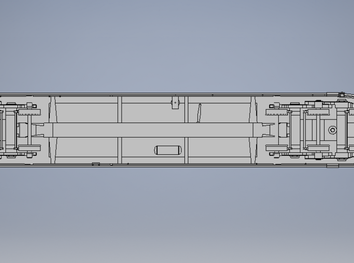 DODX Flatcar - Smooth Deck and Frame 3d printed locations of underbody details