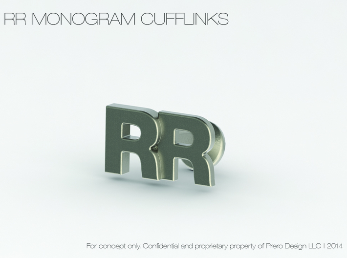 Monogram Cufflinks RR 3d printed 