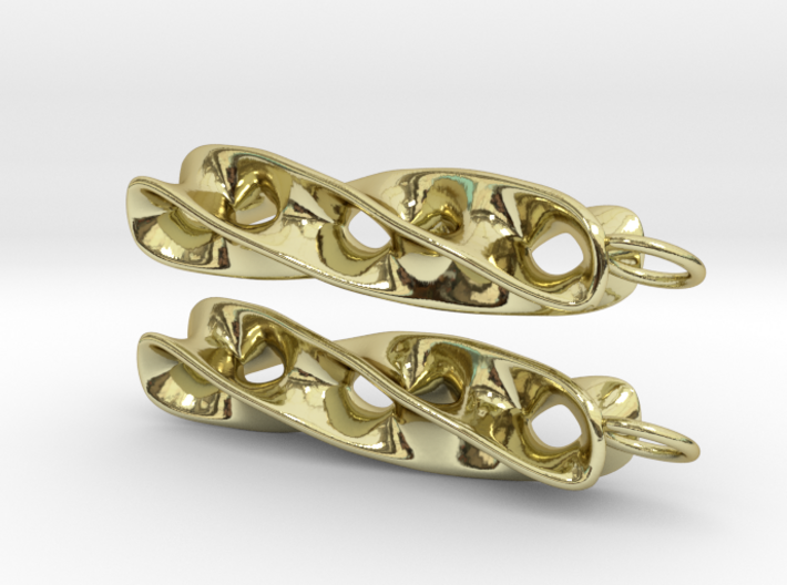 Peapod - Earrings in Cast Metals 3d printed 