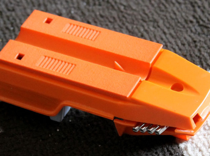 M.A.S.K. Gator Speedboat Baseplate 3d printed Unpainted prototype, printed in Orange Strong &amp; Flexible Polished