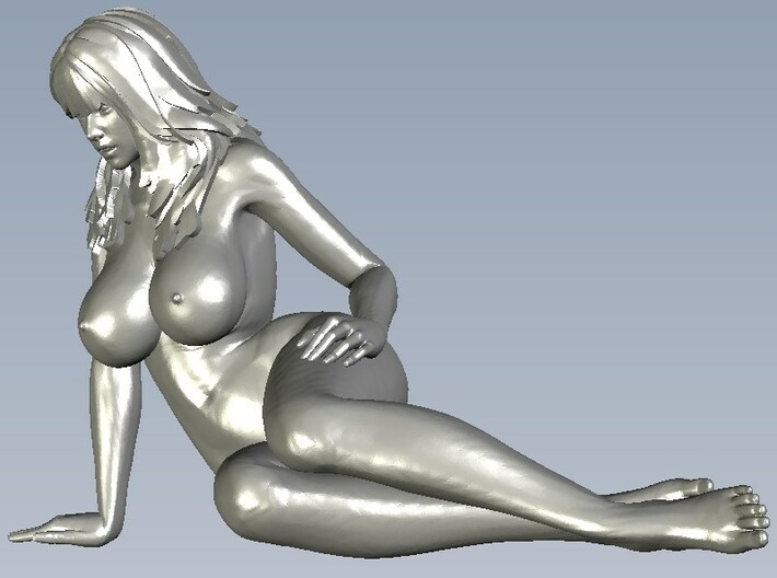 1/35 scale nude beach girl posing figure E 3d printed 