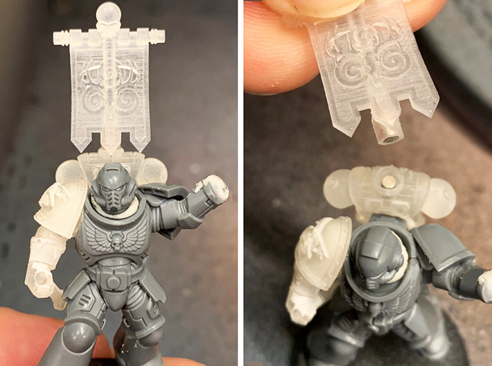 Wild Hunt- Prime:1 PACs [Squad 1] Mag. 3d printed utilizes two, 1/16" x 1/8" (2mm x 3mm) Cylinder Magnets