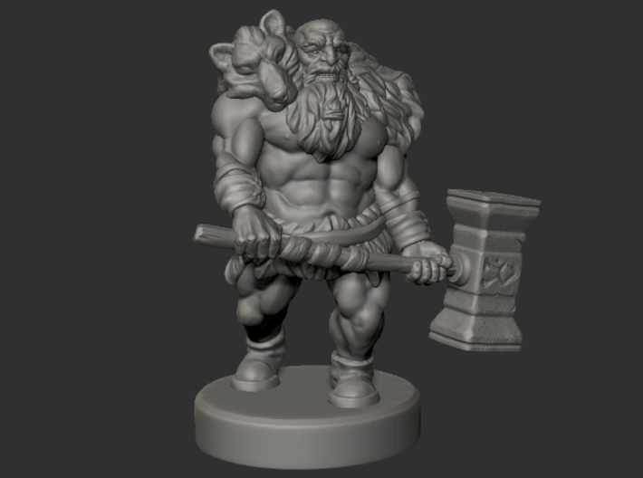 Dwarf Barbarian 3d printed 