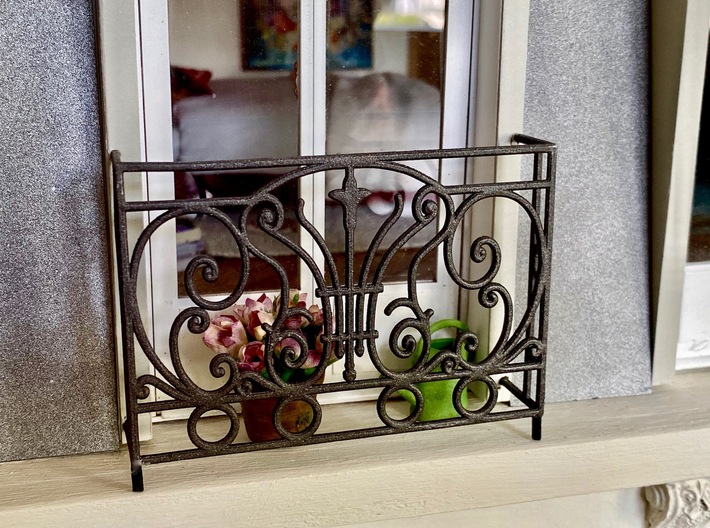1:12 Balustrade, balcony, railing  French door 3d printed painted