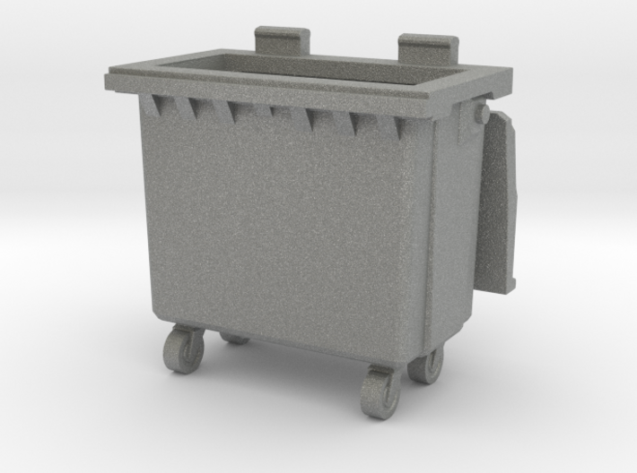 Trash bin with wheels 01.O Scale (1:48) 3d printed