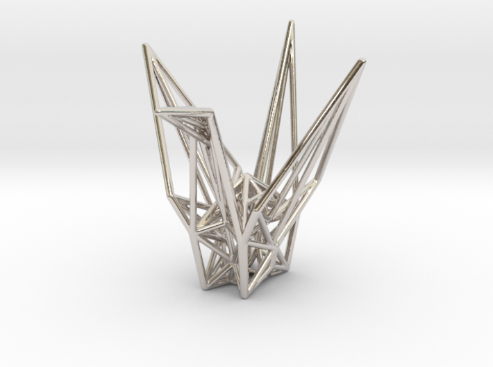 Origami Crane Wireframe 3d printed