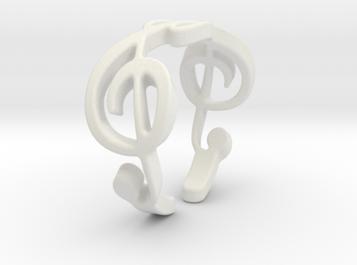 Treble Clef Ring (Size 5) 3d printed